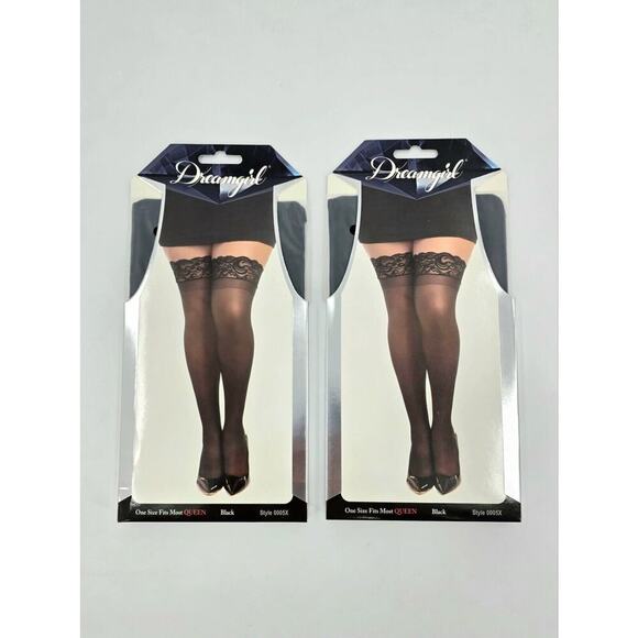 Dreamgirl Accessories - Dreamgirl Thigh High - Queen - 0005X Black Cosplay Halloween 2 Packs New